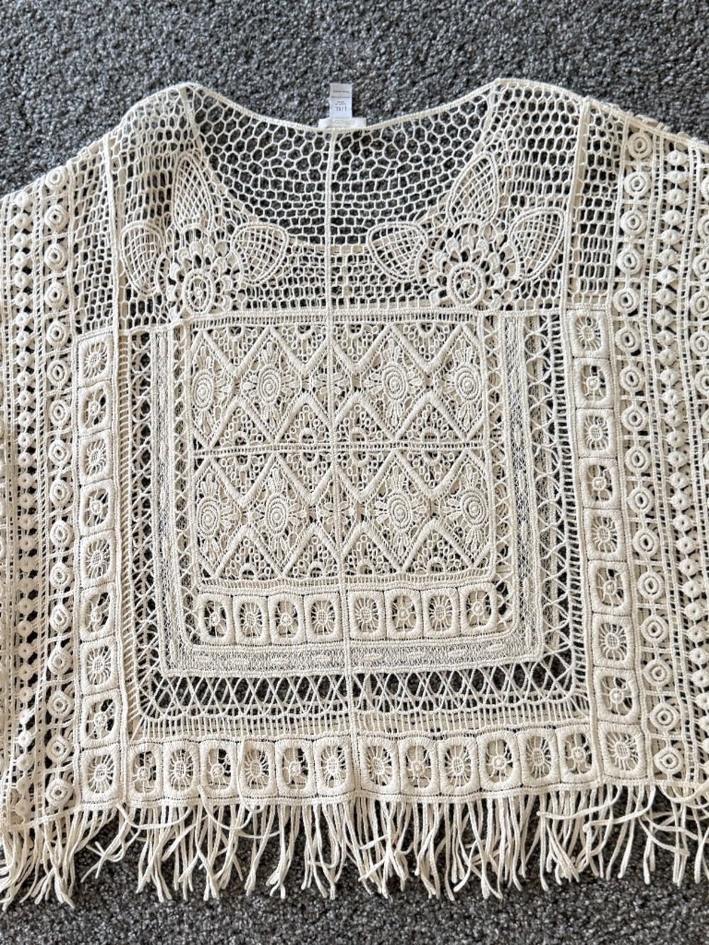 Crochet Ivory Vest by Chicos in Size XL